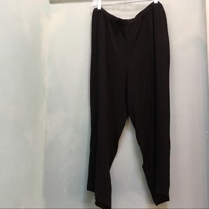 Eileen Fisher black silk straight crop pants